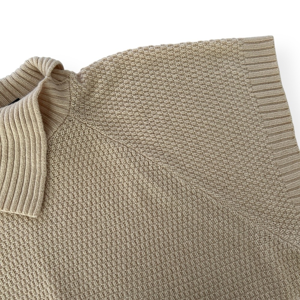 Lane Bryant Women's 14/20 Beige Wool Blend Split Neck Artsy Poncho Sweater NWT - Picture 7 of 16